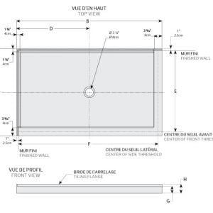 ABT 2 Sided Center Drain, Bases & Walls,1