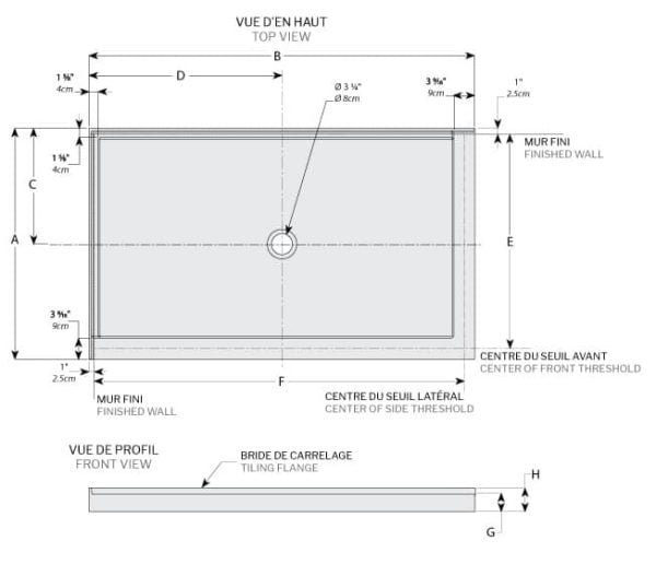 abt 2 sided center drain, bases & walls,1