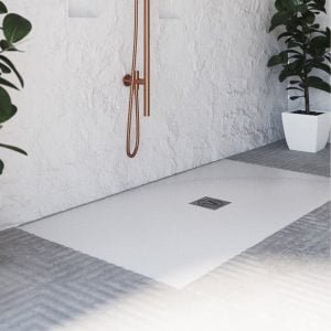 JADE Shila Stone Zero Threshold Center Drain Shower Base