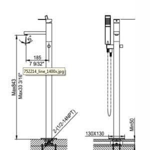 752214C FREESTANDING FAUCETS