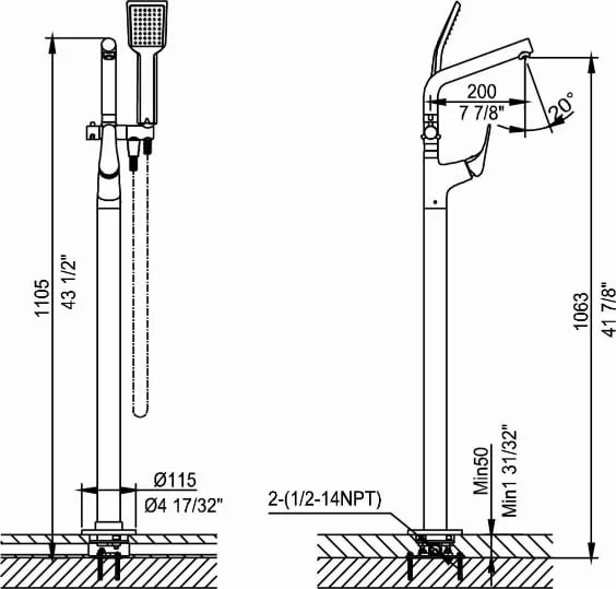 612758C FREESTANDING FAUCETS