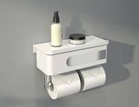 eloquence shelf & drawer with double toilet paper holder