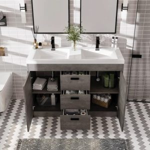 Double Bathroom Vanity with Plastic Vanity Top